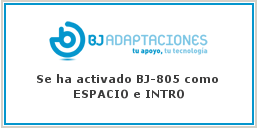 Mensaje BJ-805 como ESPACIO e INTRO.